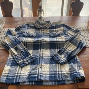 Men’s Blue & White Plaid Patagonia Cotton Shirt.  Size Large.